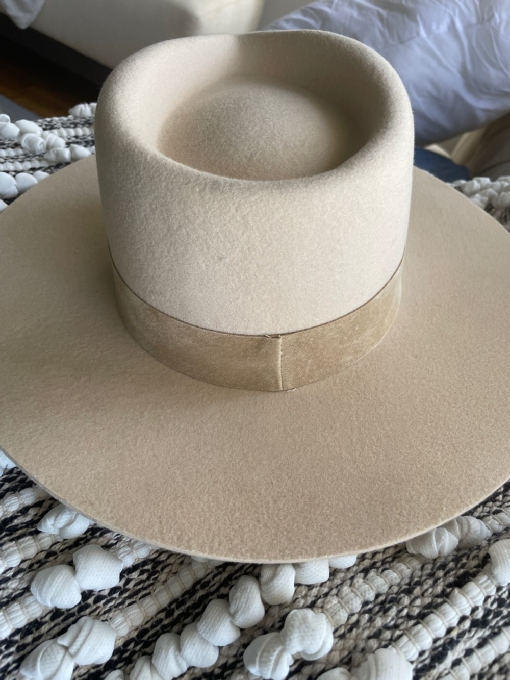 Lack Of Color Wide Brim Felt Fedora in Beige - Picture 2 of 6
